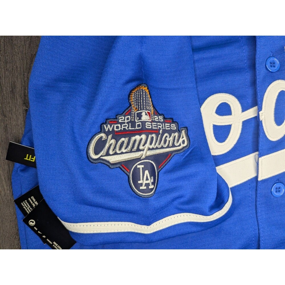 Shohei Ohtani #17 2025 World Series Dodgers Jersey  BLUE Stitched Men's Sizes - Picture 3 of 3